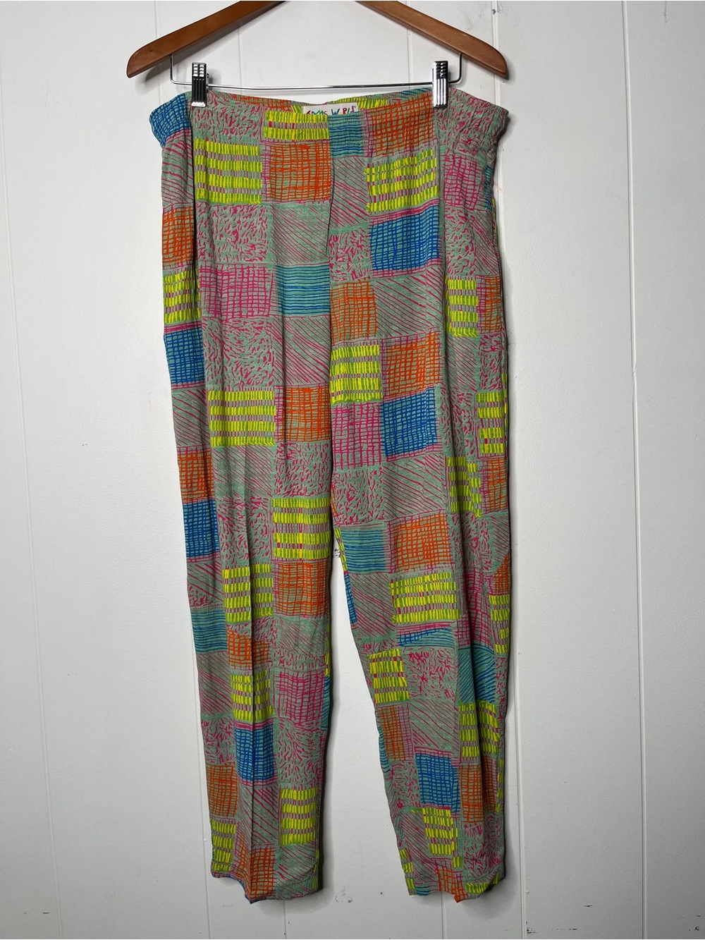 Jams World Colorblock Patchwork Loose Tapered Pull-On Pants